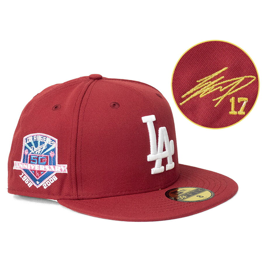 Rakuten - MLB 大谷翔平 ドジャース キャップ 【海外買付】50周年 パッチ 2Tone 59FIFTY Fitted サイン刺繍 ニューエラ/New Era レッド