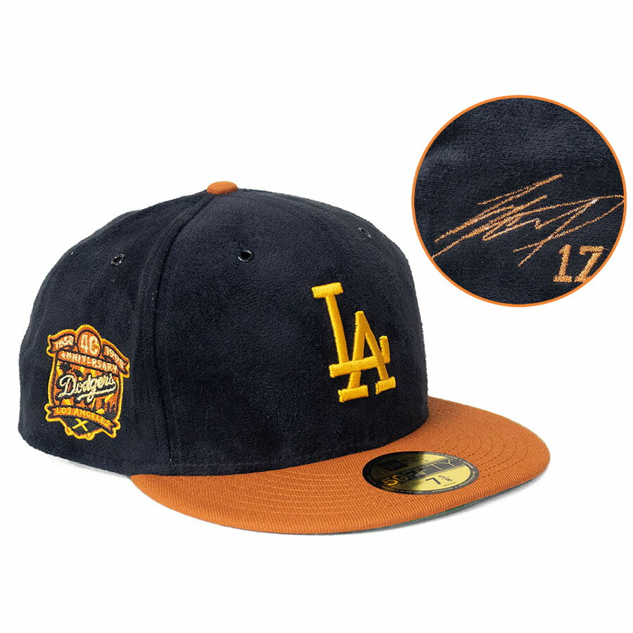 Rakuten - MLB 大谷翔平 ドジャース キャップ 【海外買付】40周年 Patch 59FIFTY サイン刺繍 ニューエラ/New Era ブラック バーントオレンジ