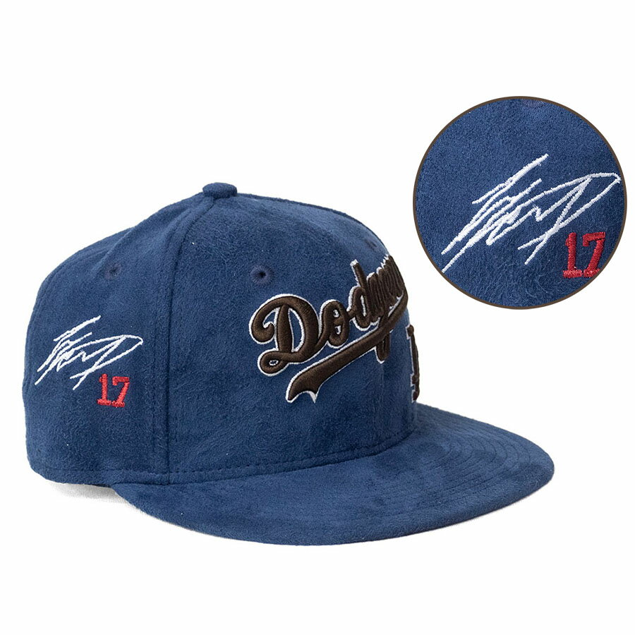 MLB 大谷翔平 ドジャース キャップ 【海外買付】100周年 Back Patch 59FIFTY サイン刺繍 ニューエラ/New Era ネイビー