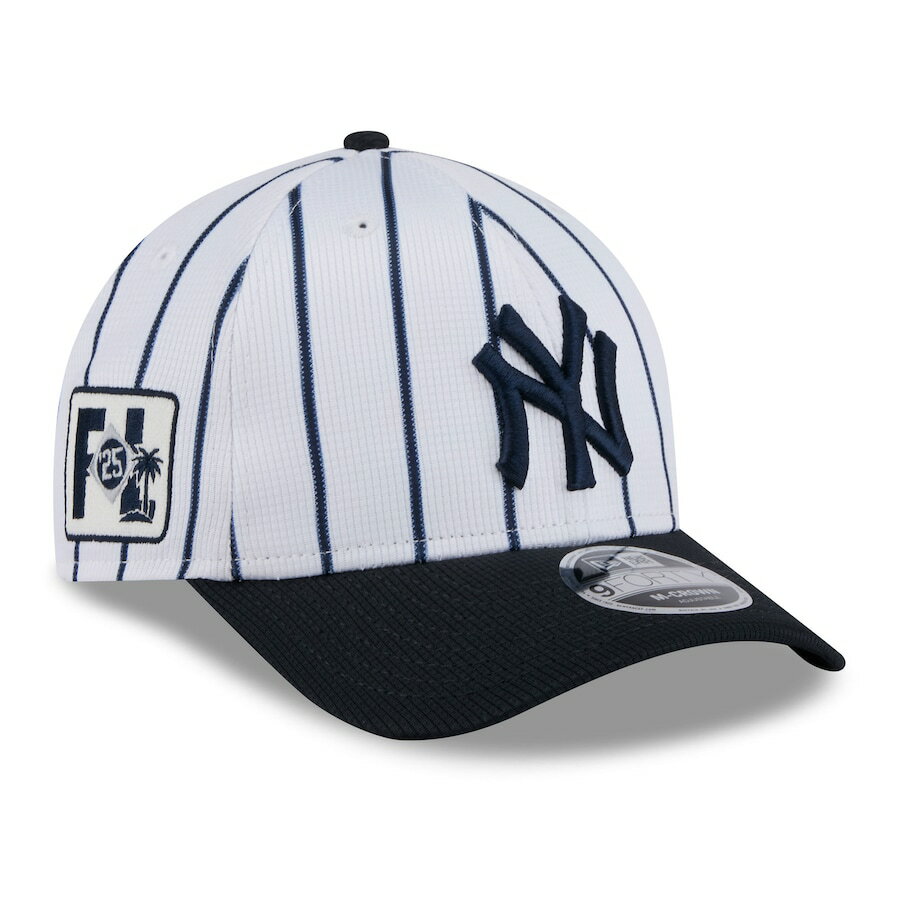 MLB ヤンキース キャップ 【海外版】2025 スプリングトレーニング 9FORTY Adj M-CROWN ニューエラ/New Era ホワイト ネイビー