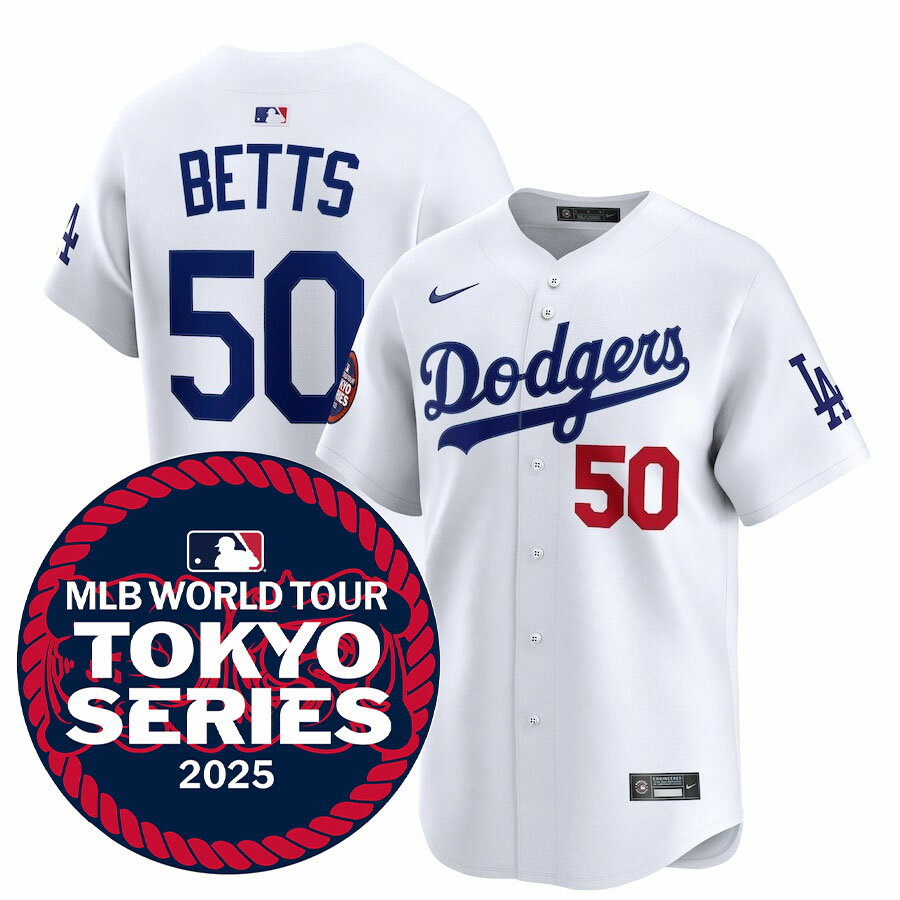 MLB ムーキー・ベッツ ドジャース ユニフォーム 東京シリーズ2025 リミテッドジャージ ナイキ/Nike ホワイト