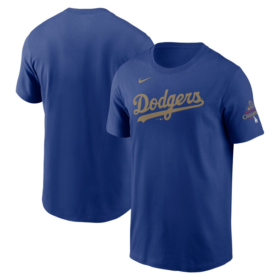 樂天商城 - 【海外モデル】MLB ドジャース Tシャツ ゴールドコレクション WS2024優勝 Wordmark T-Shirt ナイキ/Nike ロイヤル