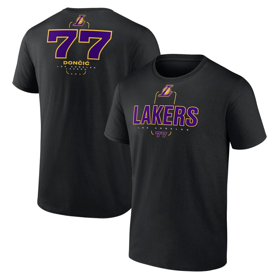 Rakuten - NBA ルカ・ドンチッチ レイカーズ Tシャツ Behind the Back ネーム＆ナンバー T-Shirt Fanatics ブラック