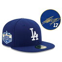 MLB 大谷翔平 ドジャース キャップ 【海外買付】2020ワールドシリーズ Side Patch 59FIFTY サイン刺繍 ニューエラ/New Era ロイ...