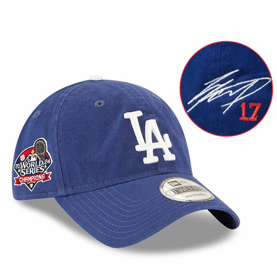 MLB 大谷翔平 ドジャース キャップ 【海外買付】2024 WS優勝記念 Core Classic 9TWENTY Adj サイン刺繍 ニューエラ/New Era ロイヤル