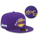 NBA レブロン・ジェームズ レイカーズ キャップ 【現地買付カスタム】59FIFTY Cap サイン刺繍 ニューエラ/New Era パープル/ミント(4)