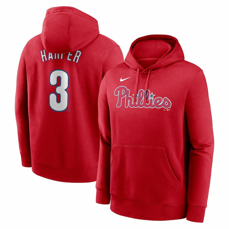 乐天商城 - MLB ブライス・ハーパー フィリーズ パーカー Fuse ネーム＆ナンバー Pullover Hoodie ナイキ/Nike レッド