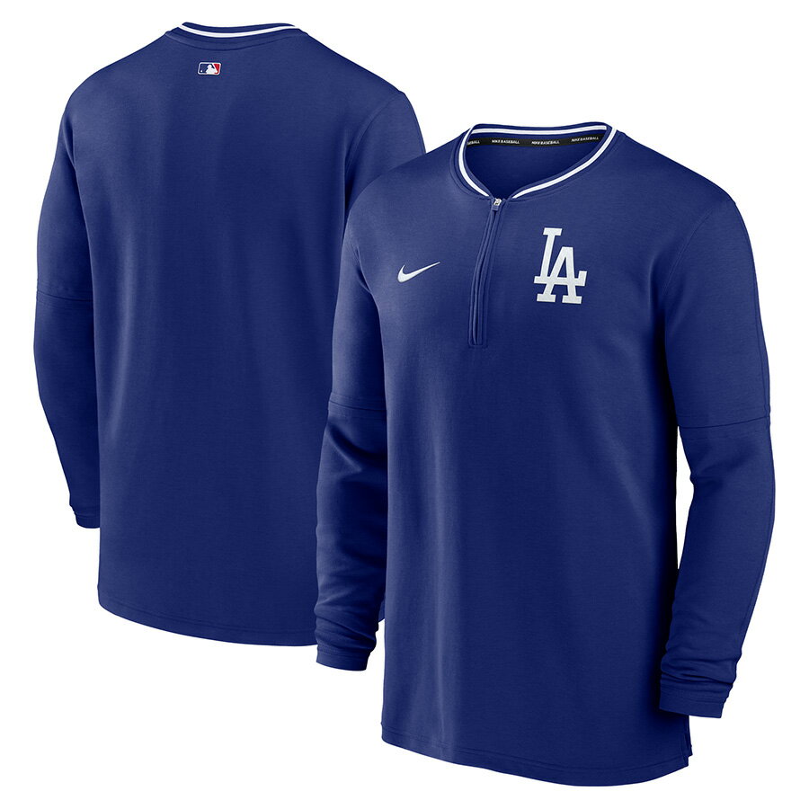 乐天商城 - MLB ドジャース スウェット オーセンティックコレクション AC Performance ハーフジップ トレーナー ナイキ/Nike ロイヤル ホワイト【nkac】