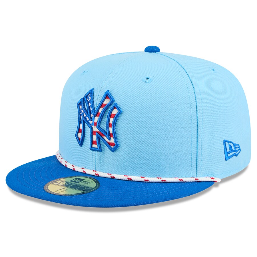 乐天商城 - MLB ヤンキース キャップ 【国内版】2025 独立記念日 Fourth of July 59FIFTY Fitted ニューエラ/New Era ライトブルー ブルー 【nejp】