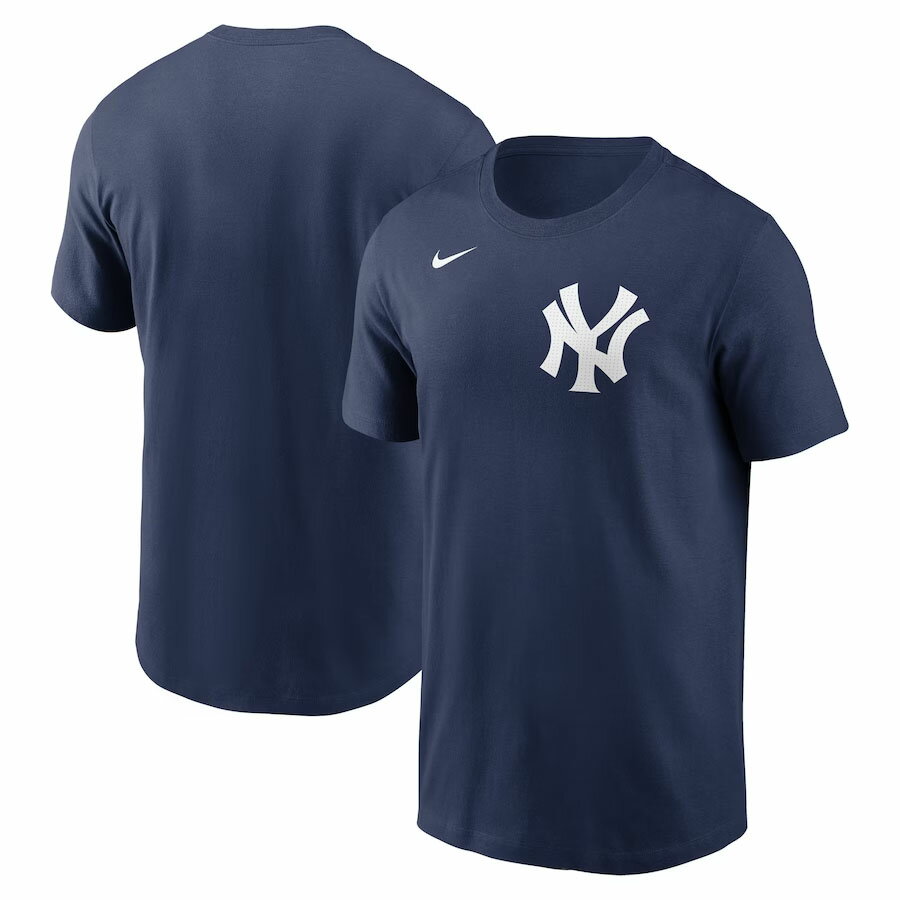 乐天商城 - MLB ヤンキース Tシャツ Fuse ワードマーク Cotton Tee ナイキ/Nike ミッドナイトネイビー【nkac】