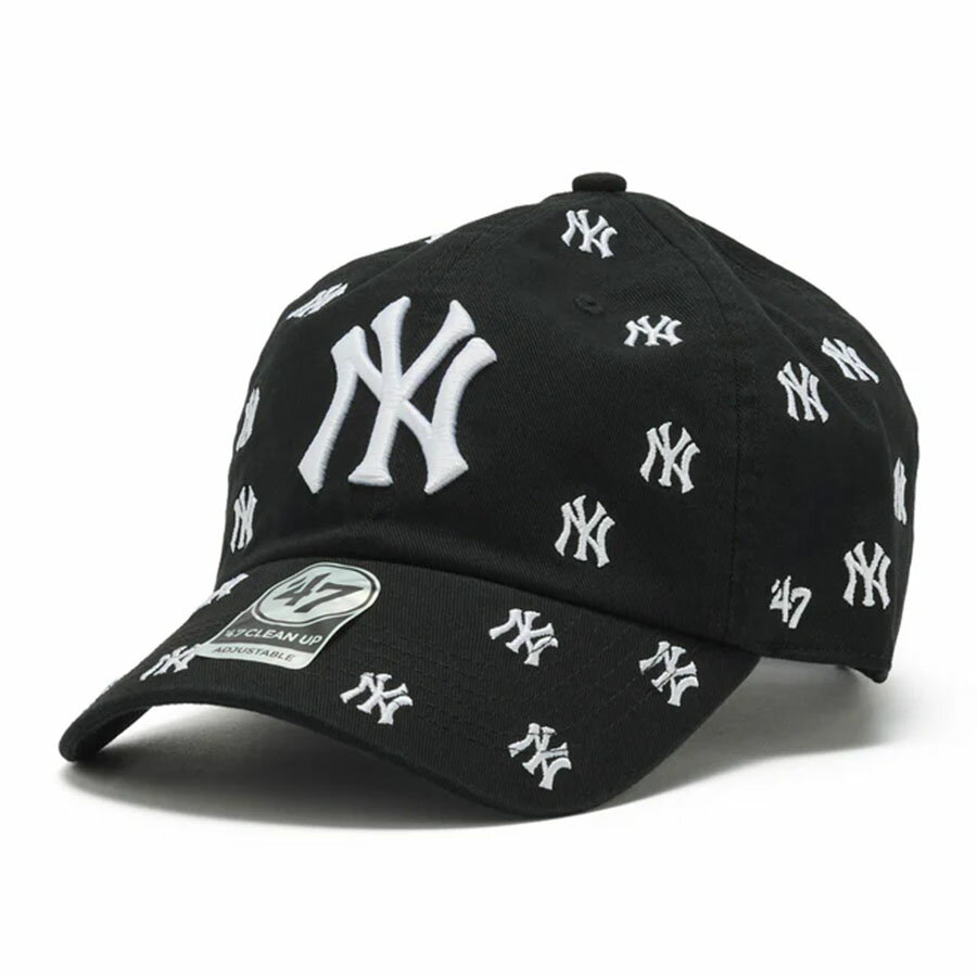 乐天商城 - MLB ヤンキース キャップ Confetti Clean Up Adjustable Cap 47Brand ブラック (ロゴ)