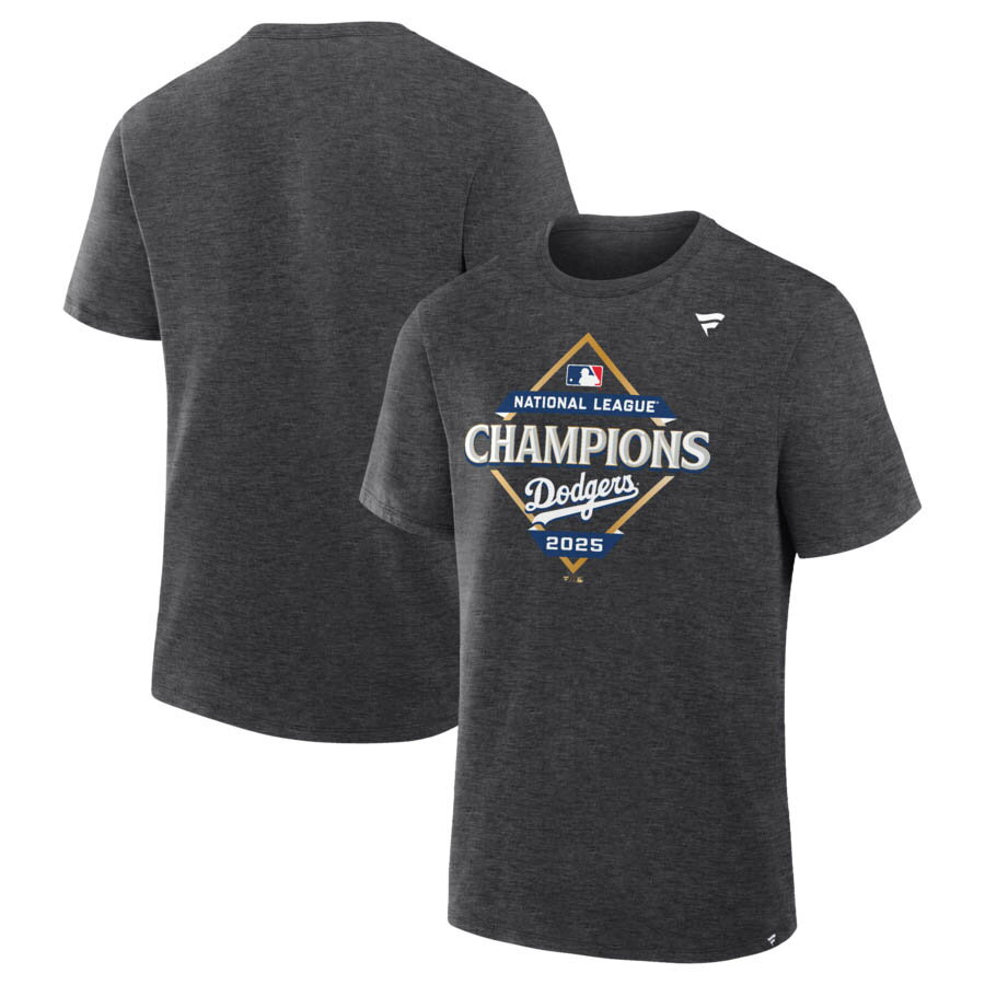 Rakuten - MLB ドジャース Tシャツ 【選手着用モデル】2025 ナ・リーグ優勝 ロッカールーム T-Shirt Fanatics ヘザーチャコール