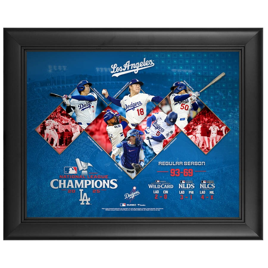 樂天商城 - MLB 大谷翔平 山本由伸 テオスカー ウィル・スミス フリーマン ベッツ ドジャース フレーム 2025 ナ・リーグ優勝 Fanatics Authentic