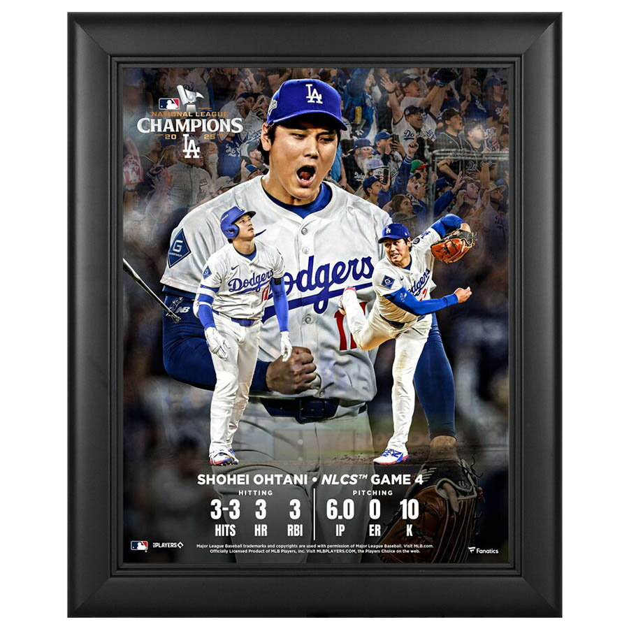 MLB 大谷翔平 ドジャース フォトフレーム 2025 ナリーグ チャンピオンシップシリーズ ゲーム4 Collage Framed 13 x 16 Fanatics