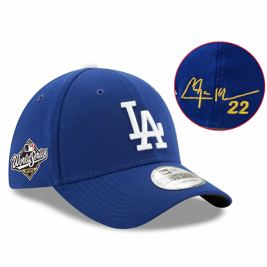 MLB カーショー ドジャース キャップ 【海外カスタム】サイン刺繍 ワールドシリーズ2025進出 39THIRTY Flex ニューエラ/New Era