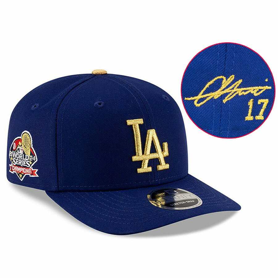 MLB 大谷翔平 ドジャース キャップ 【海外カスタム】サイン刺繍 ゴールドコレクション 9SEVENTY ニューエラ/New Era ロイヤル
