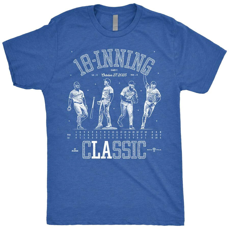 MLB 大谷翔平 フリーマン ウィル・クライン テオスカー ドジャース Tシャツ ワールドシリーズ2025優勝記念 第3戦 18イニング RotoWear