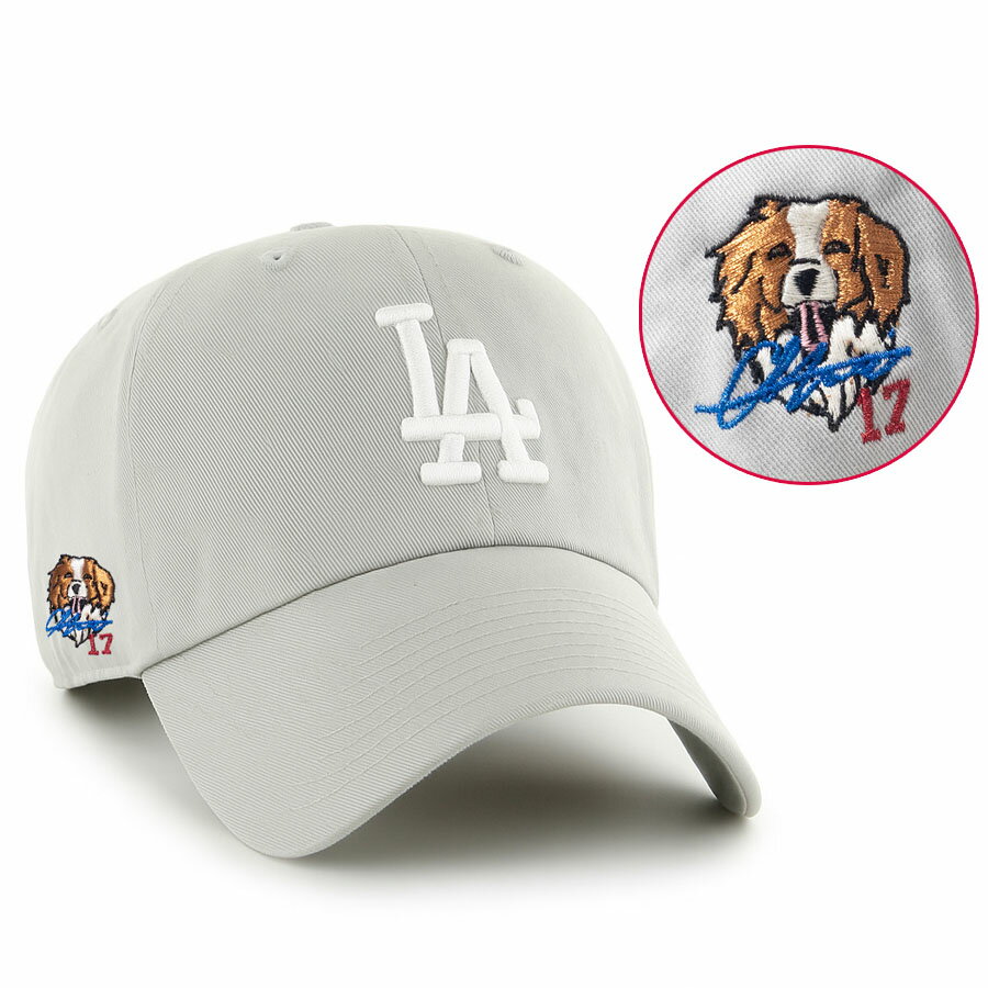Rakuten - MLB 大谷翔平 ドジャース キャップ 【現地買付セレクション特注】デコピン デコイ Clean Up Cap サイン刺繍 47Brand Gray/White