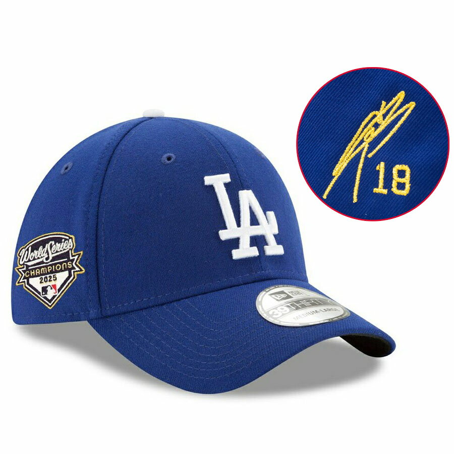 Rakuten - MLB 山本由伸 ドジャース キャップ 【海外カスタム】ワールドシリーズ2025優勝記念 39THIRTY Flex サイン刺繍 ニューエラ/New Era