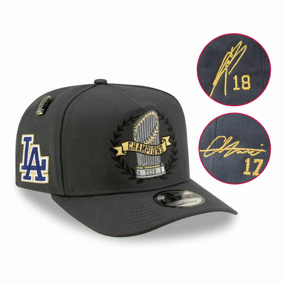 樂天商城 - MLB 大谷翔平 山本由伸 ドジャース キャップ サイン刺繍 ワールドシリーズ2025優勝記念 パレード A-Frame 9FIFTY ニューエラ/New Era