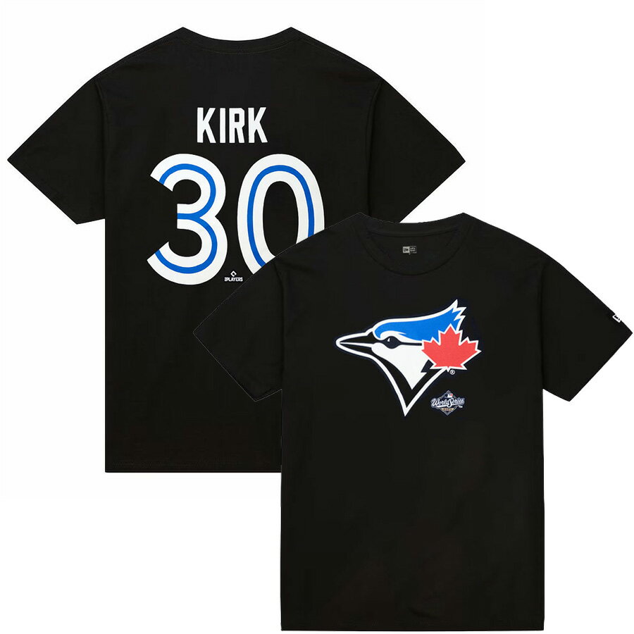 樂天商城 - MLB アレハンドロ・カーク ブルージェイズ Tシャツ ワールドシリーズ 2025 ネーム&ナンバー ニューエラ/New Era ブラック