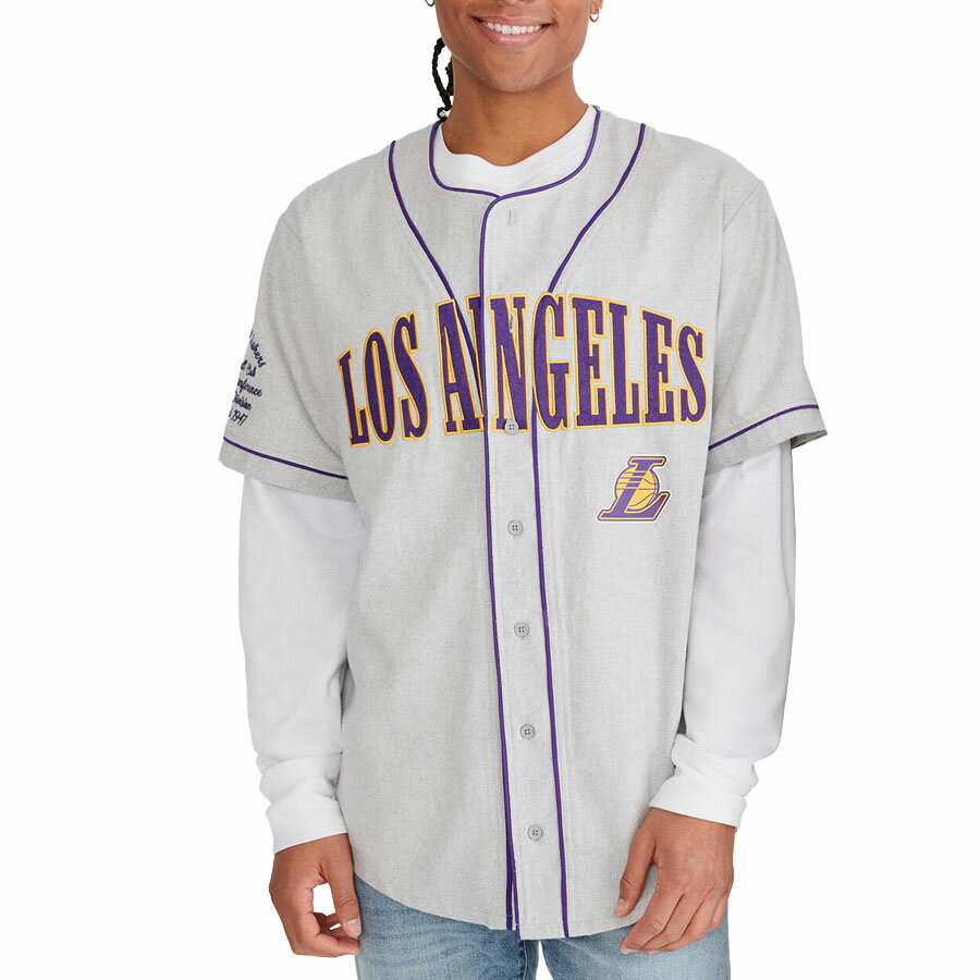 楽天映画エンタメショップ SELECTIONNBA レイカーズ ユニフォーム 【現地買付】 ウルトラゲーム Woven Jersey Top Ultra Game グレー