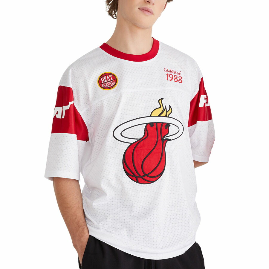 楽天映画エンタメショップ SELECTIONNBA マイアミ・ヒート ユニフォーム 【現地買付】 ウルトラゲーム Mesh Jersey Top Ultra Game ホワイト レッド