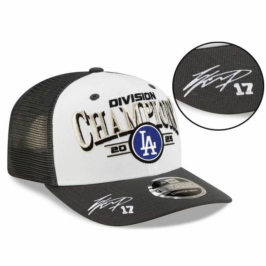 Rakuten - MLB 大谷翔平 ドジャース キャップ Chorome 2025 Division 優勝 ロッカールーム 9SEVENTY Trucker サイン刺繍 ニューエラ/New Era