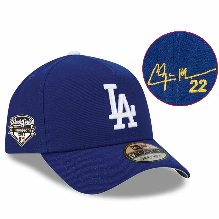 MLB クレイトン・カーショー ドジャース キャップ ワールドシリーズ 2025 優勝 Side Patch 9FORTY サイン刺繍 ニューエラ/New Era
