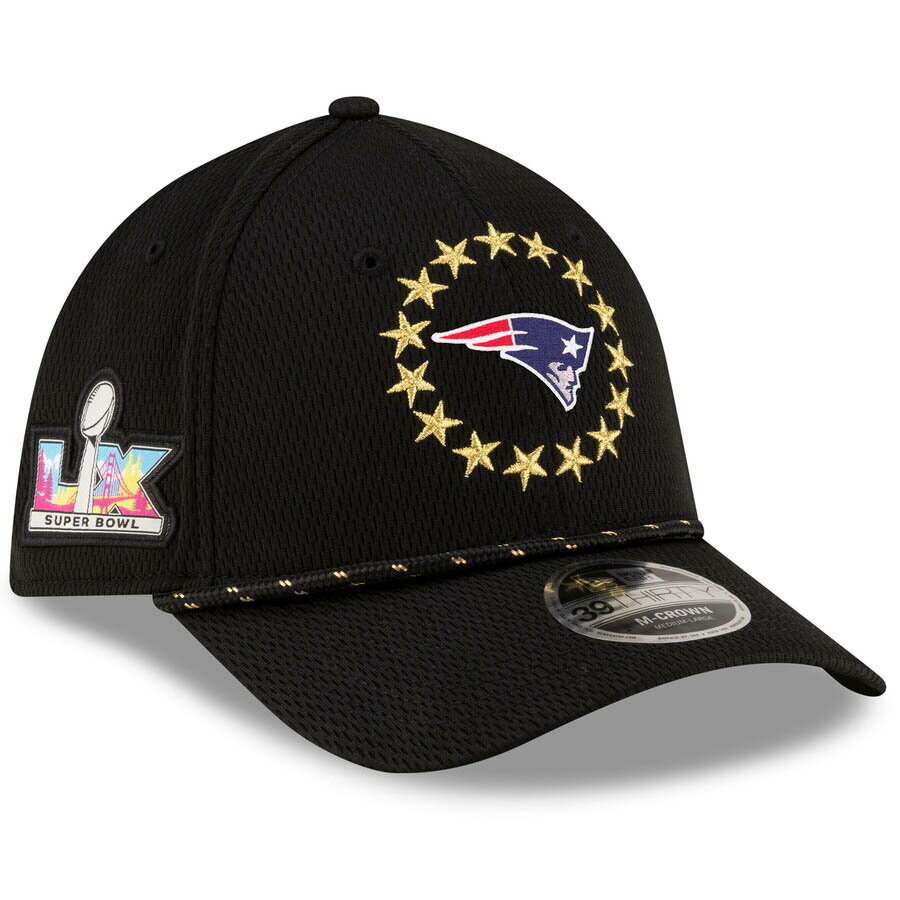 Rakuten - NFL ペイトリオッツ キャップ 【海外モデル】第60回スーパーボウル LX 39THIRTY M-Crown Rope Flex Hat ニューエラ/New Era ブラック