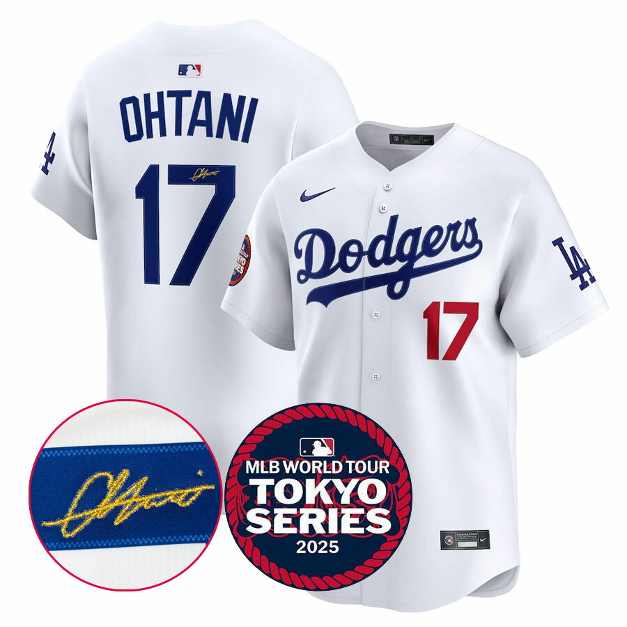 MLB 大谷翔平 ドジャース ユニフォーム 【海外カスタム】東京シリーズ2025 リミテッドジャージ Limited Jersey サイン刺繍 ナイキ/Nike