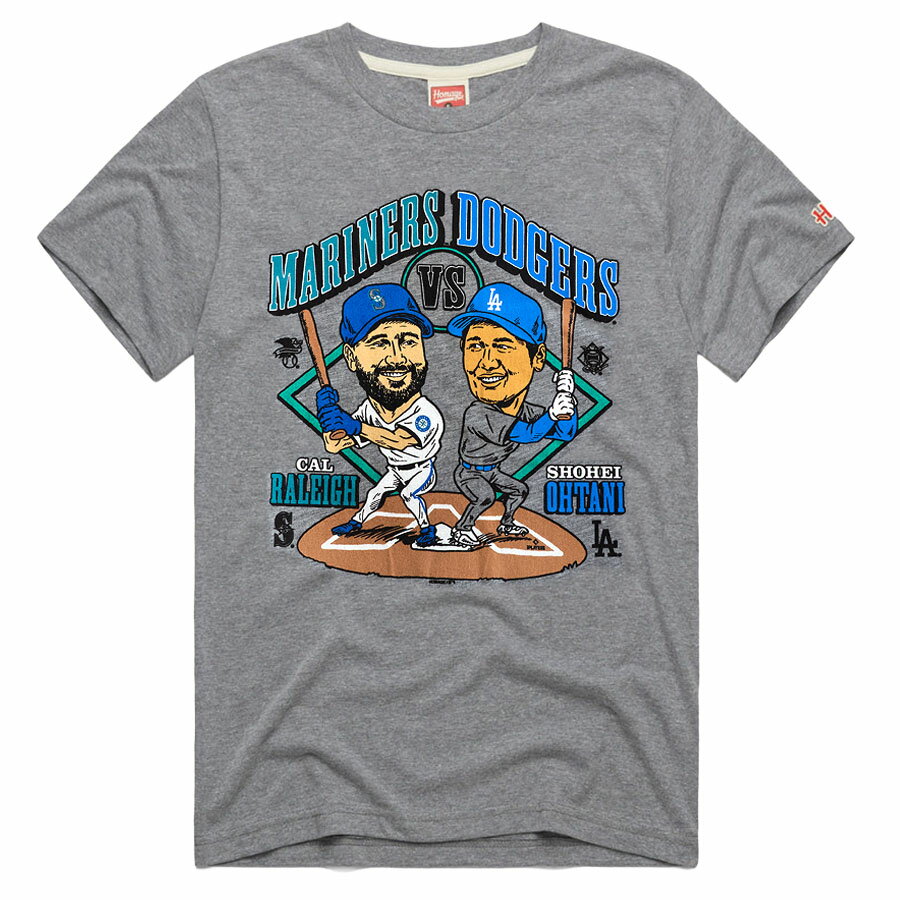 樂天商城 - MLB 大谷翔平 カル・ローリー ドジャース マリナーズ Tシャツ 【スタジアム僅少限定】2025 Team Matchup T-Shirt Homage グレー