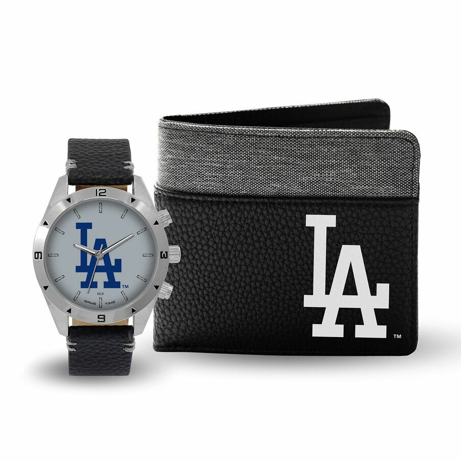 乐天商城 - MLB ドジャース 時計 & 財布 Team Logo レザー バンド Watch&wallet ウォレット GAME TIME