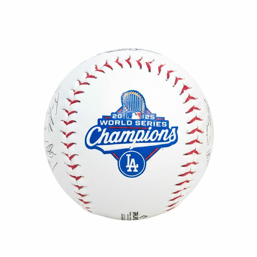 樂天商城 - MLB ドジャース 2025 ワールドシリーズ 優勝 Facsimile サイン Signature Replica Baseball With Case Rawlings ブラック