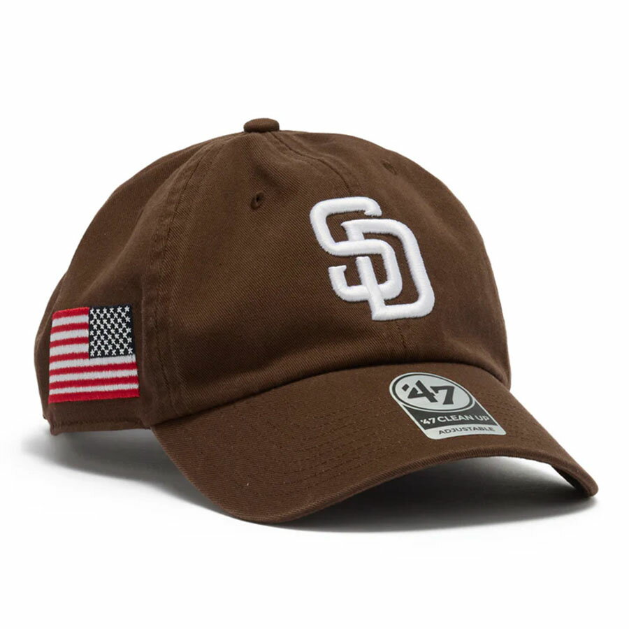 Rakuten - MLB パドレス キャップ USA Flag Heritage Side Clean Up Adjustable Hat 47 Brand ブラウン