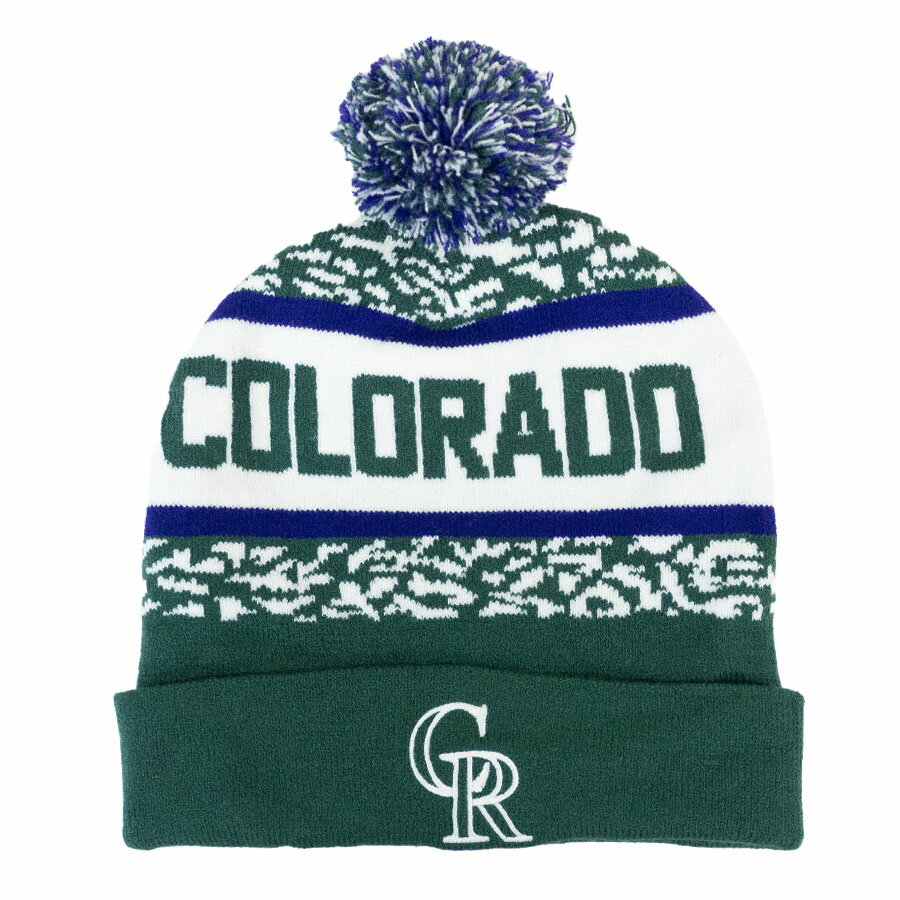 MLB ロッキーズ ニットキャップ シティーコネクト City Connect Xfinity Promo Beanie With Pom Pom SGA グリーン