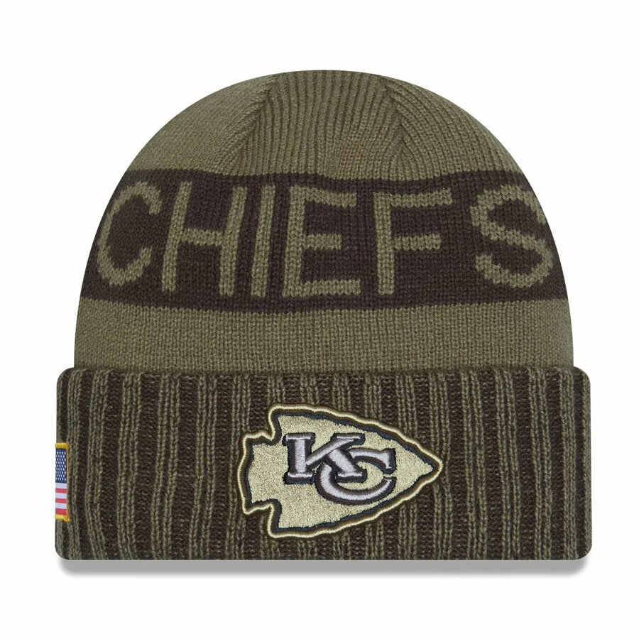 樂天商城 - NFL チーフス ニットキャップ 【海外モデル】サルートトゥサービス2025 Knit Hat ニューエラ/New Era オリーブ
