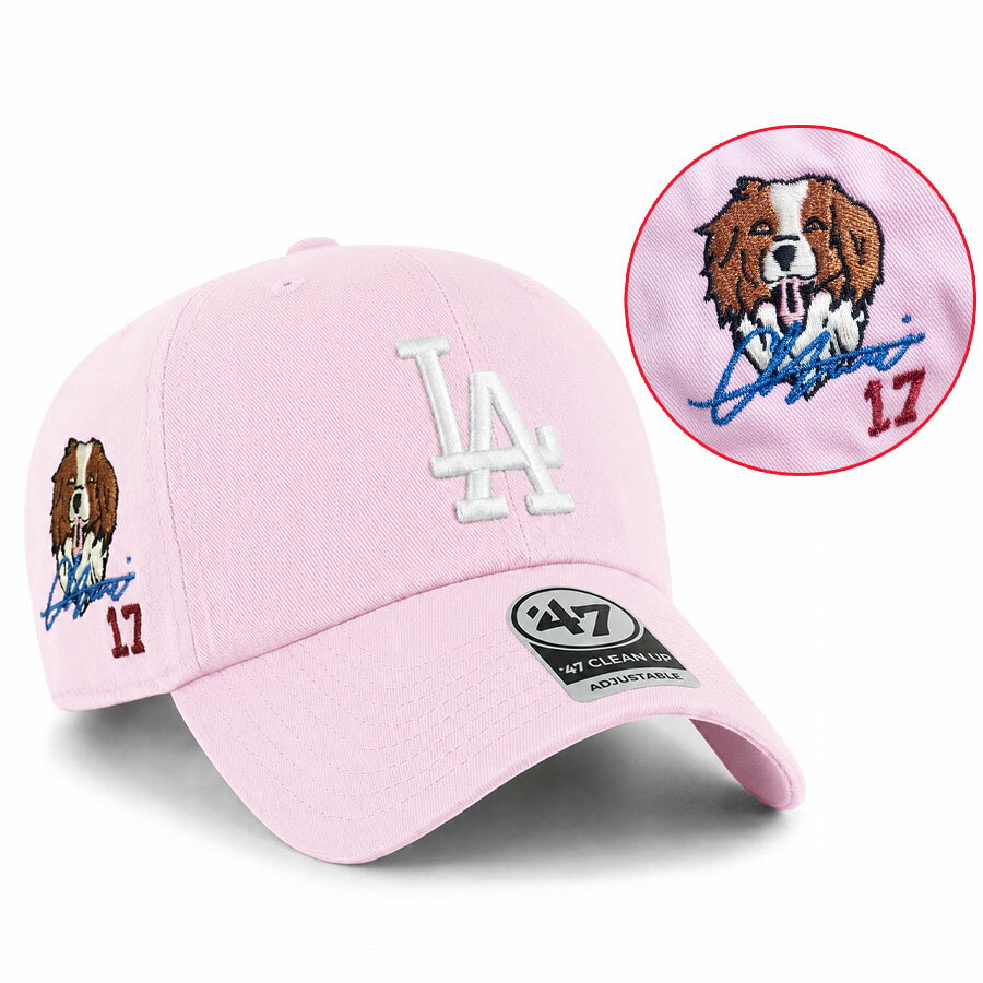 Rakuten - MLB 大谷翔平 ドジャース キャップ 【現地買付セレクション特注】Laughing デコピン Decoy Clean Up Cap サイン刺繍 47Brand Pink/White