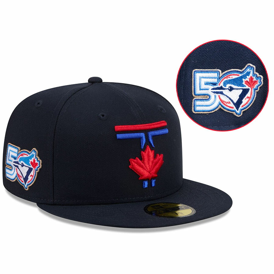 Rakuten - MLB ブルージェイズ キャップ 【海外モデル】50周年記念 パッチ シティーコネクト 59FIFTY Fitted Hat ニューエラ/New Era ネイビー