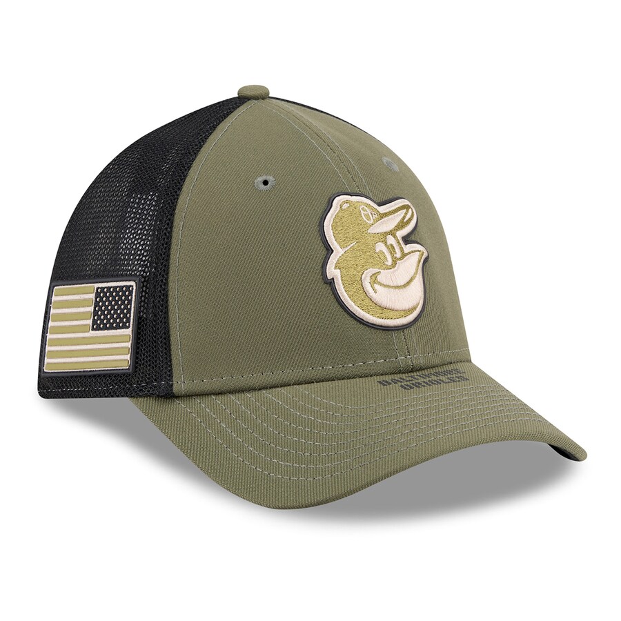 Rakuten - MLB オリオールズ キャップ 【海外モデル】アームドフォーシズデー2026 39THIRTY Flex M-Crown トラッカーメッシュ ニューエラ/New Era オリーブ