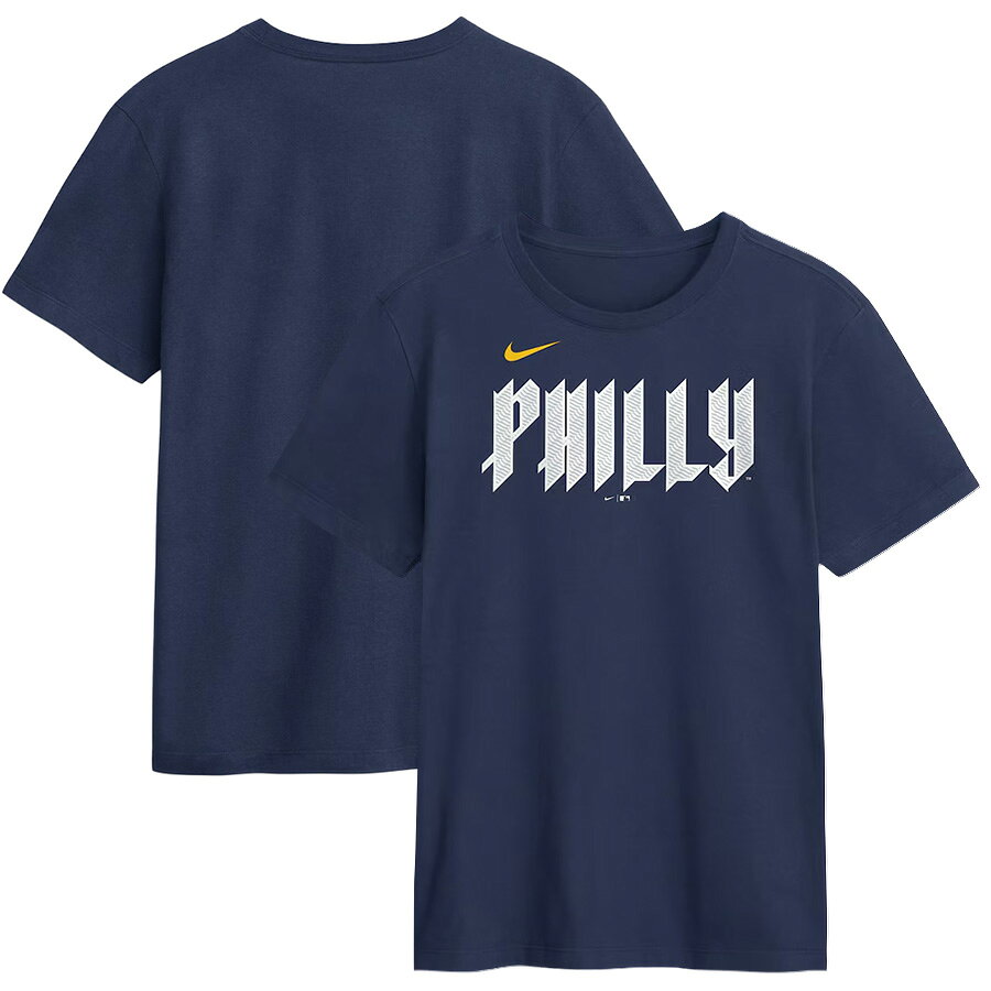 乐天商城 - MLB フィリーズ Tシャツ シティーコネクト City Connect 1.0 Large Logo T-Shirt ナイキ/Nike ミッドナイトネイビー【nkac】