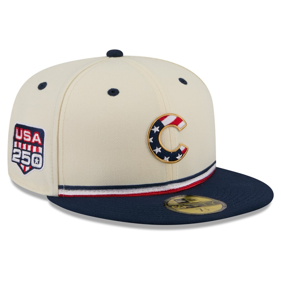 乐天商城 - MLB カブス キャップ 【海外モデル】2026 独立記念日 Fourth of July 59FIFTY Fitted Hat ニューエラ/New Era クリーム ネイビー