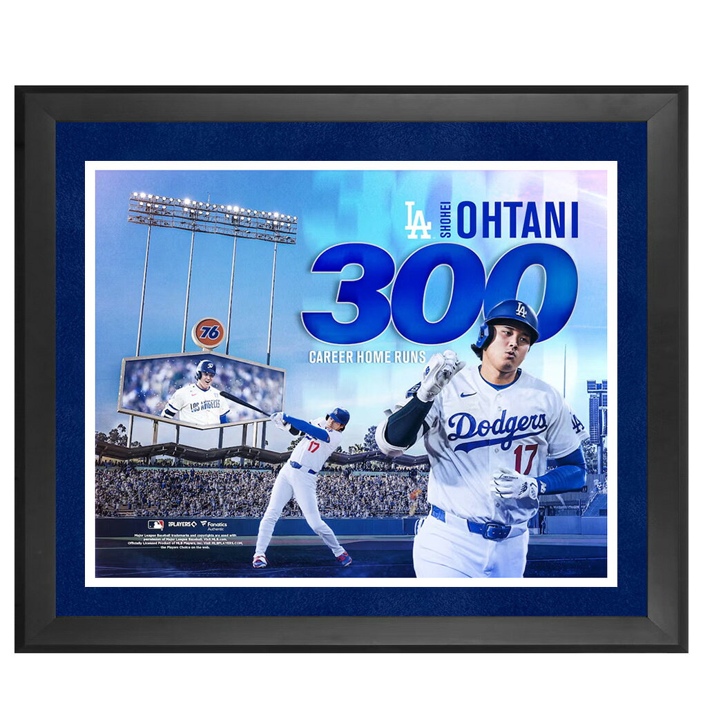 MLB 大谷翔平 ドジャース フォトフレーム 通算300号HR 達成記念 ホームラン デラックス Deluxe Framed 16 x 20 Photograph Fanatics