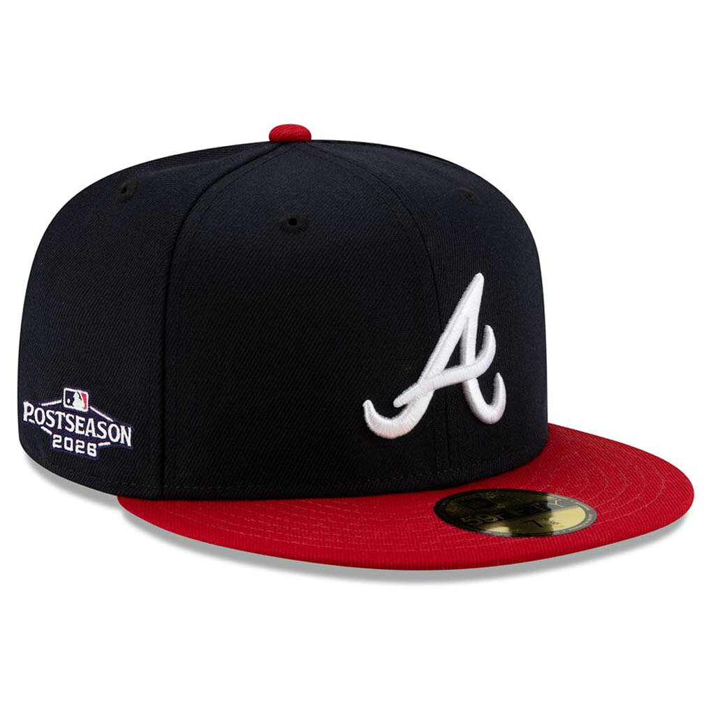 MLB ブレーブス キャップ MLBポストシーズン2026 Side Patch 59FIFTY Fitted Hat ニューエラ/New Era ネイビー レッド