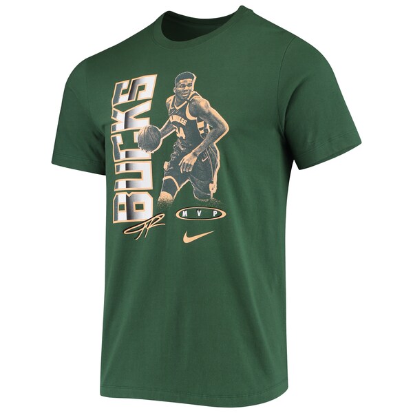 ヤニス・アデトクンボ Tシャツ NBA バックス ナイキ Nike ハンターグリーン メンズ 半袖 Select Series MVP Name & Number T-Shirt