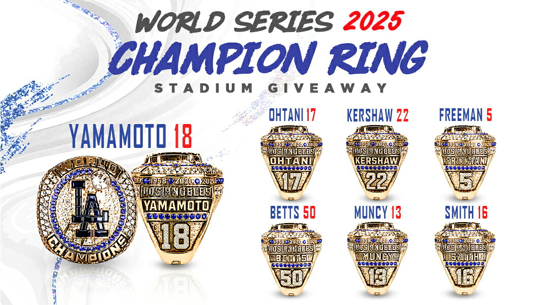 球場配布限定 2025ワールドシリーズ優勝記念リング 予約受付中