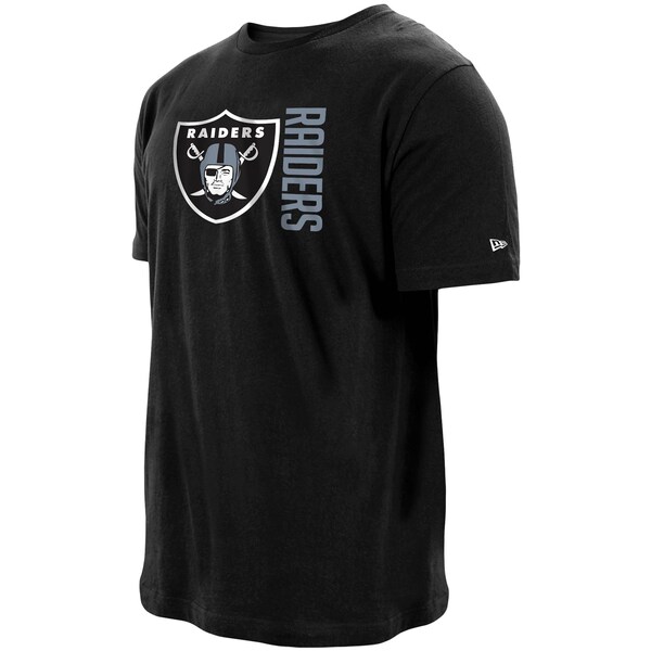 【取寄】NFL Tシャツ レイダース ニューエラ New Era ブラック メンズ 半袖 Split Logo 2-Hit T-Shirt