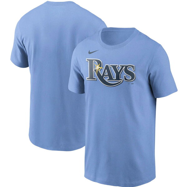 【ピックアップ】タンパベイ・レイズ MLB Tシャツ ナイキ Nike ライトブルー メンズ 半袖 Team Wordmark T-Shirt
