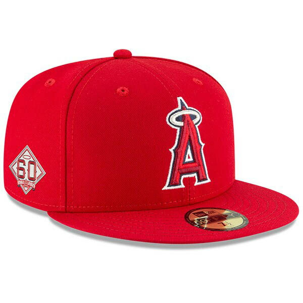 エンゼルス MLB キャップ ニューエラ New Era レッド 60周年記念 選手着用モデル 59FIFTY Fitted Hat