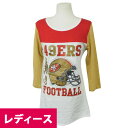 NFL 49ers グリッター 3/4 スリーブ レディース Tシャツ ホワイト【OCSL】